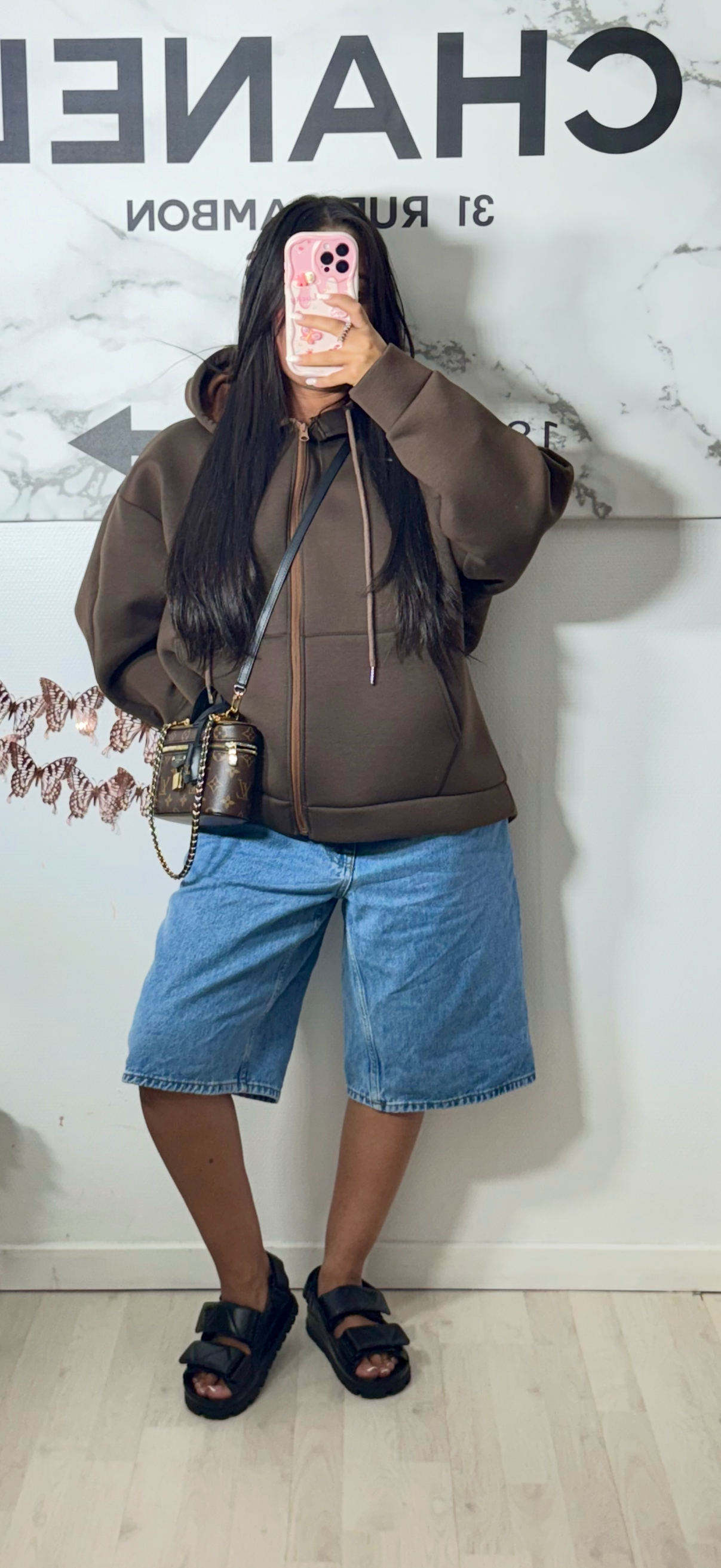 Gilet à capuche marron KAM