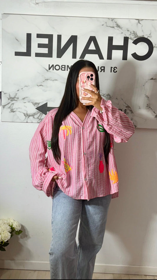 Chemise rose PALM