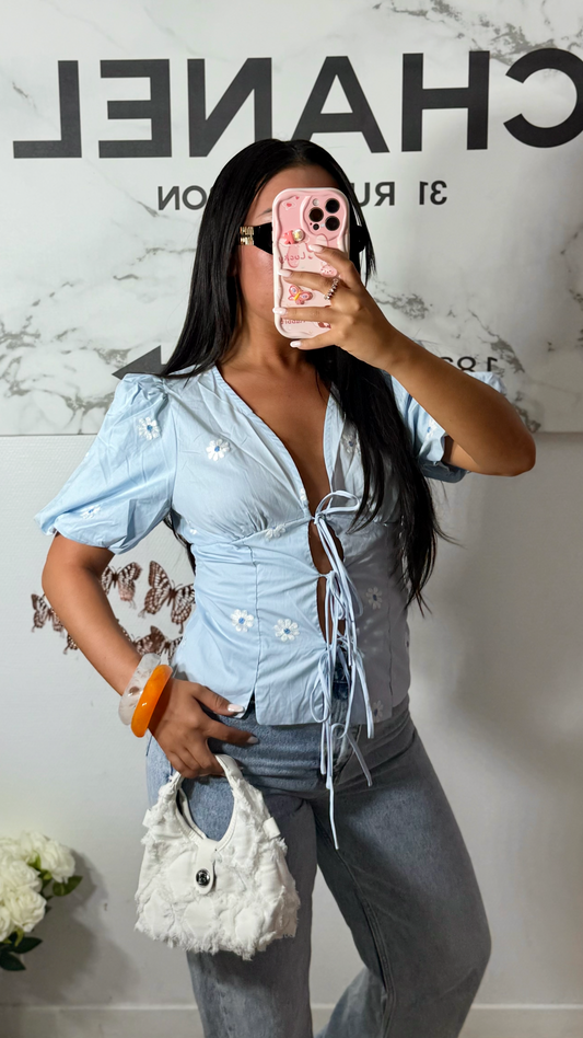 Top à fleurs