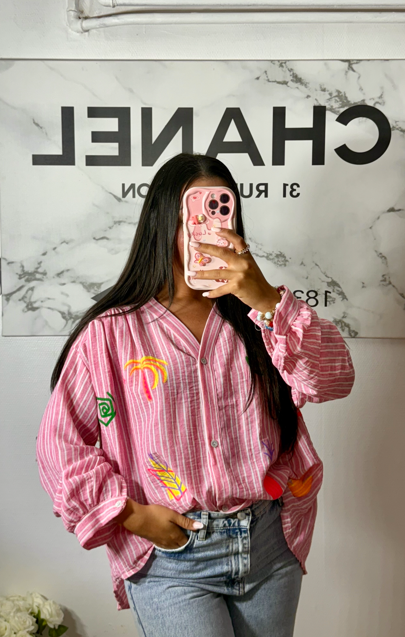 Chemise rose PALM
